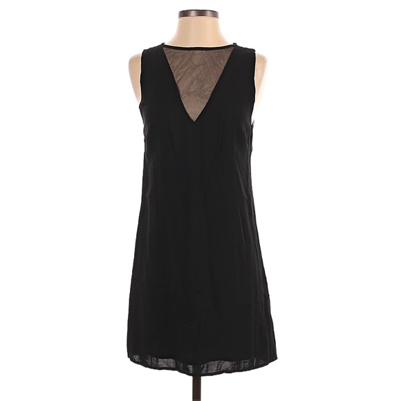 Urban Outfitters Silence + Noise Black Mesh V-Neck Sleeveless Mini Shift Dress - Picture 9 of 14